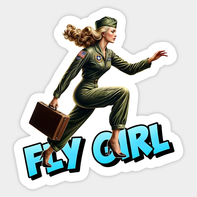 Fly Girl Sticker by Rawlifegraphic